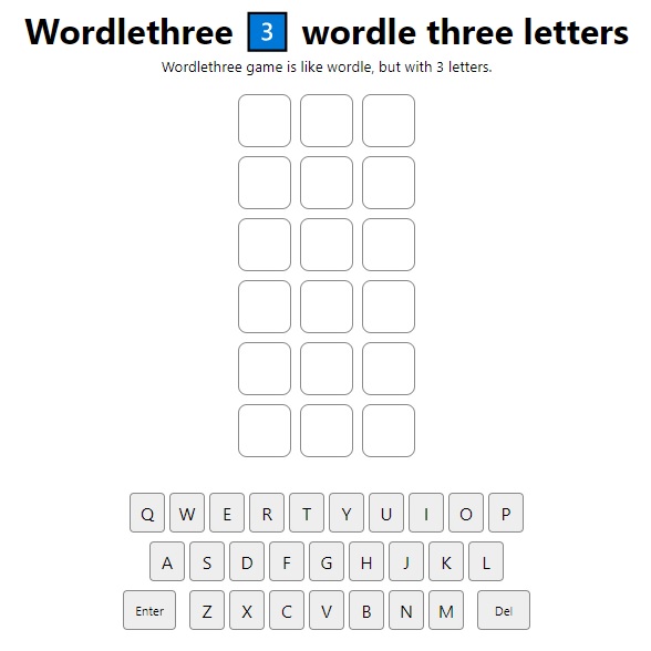 Wordle 3 letters