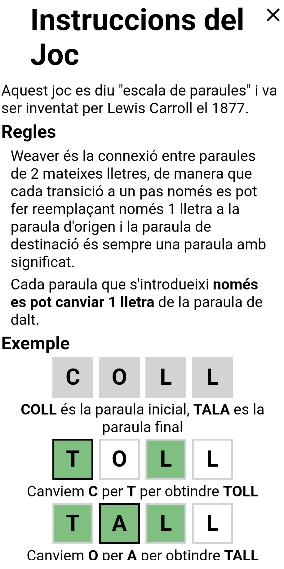 Weaver català 🕹️ Wordle word ladder versió catalana  Juegos Wordle